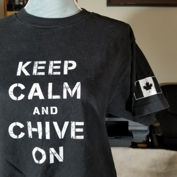 Keep Calm and Chive On KCCO Canada Flag S/S Shirt - Picture 3 of 8